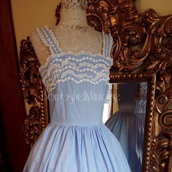 1950s Blue Sun Dress with Original Tags by Vicky Vaughn | XS/S main image 1