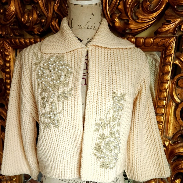 Vintage Embellished Cardigan Etsy