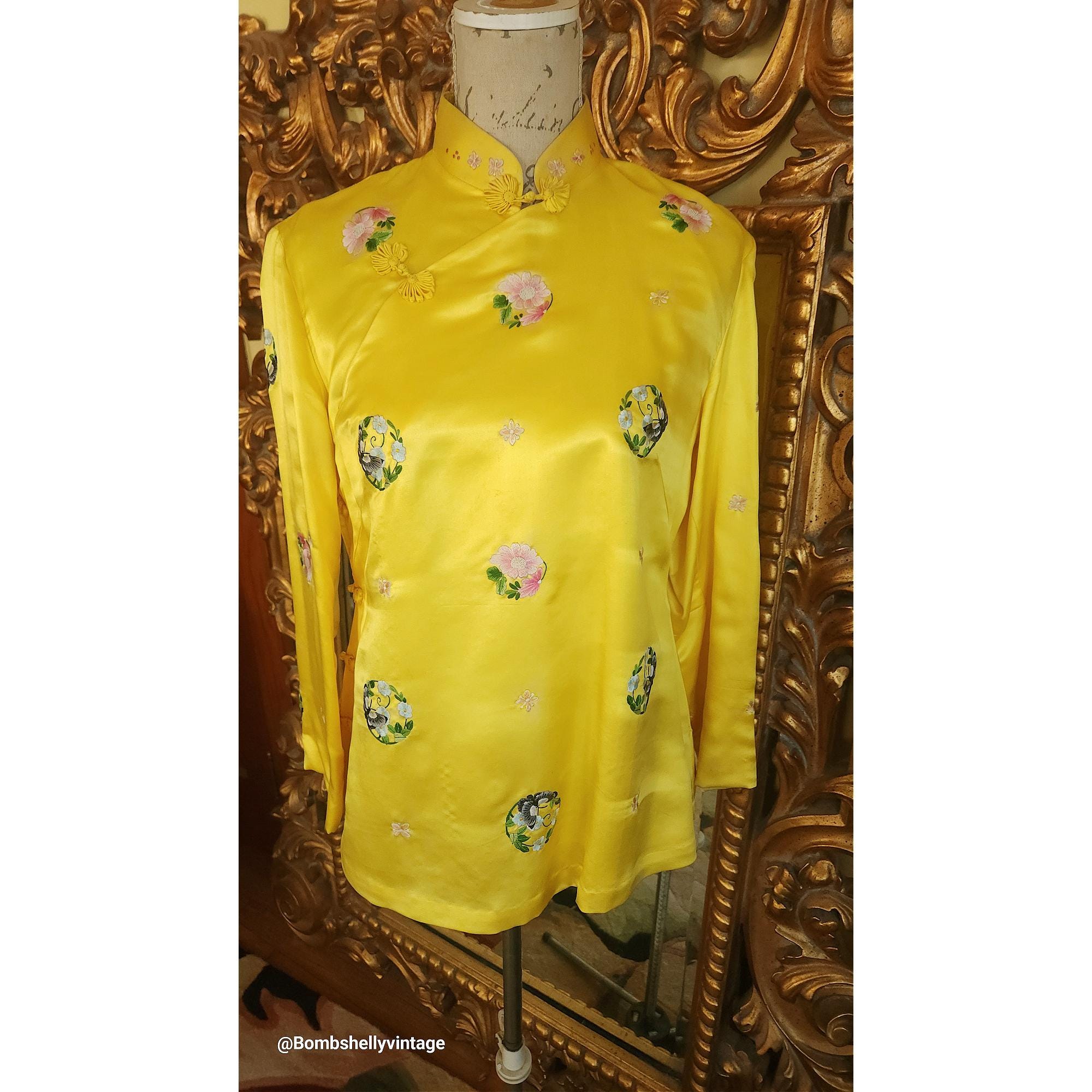 Chinese Vintage Silk Blouse - Etsy