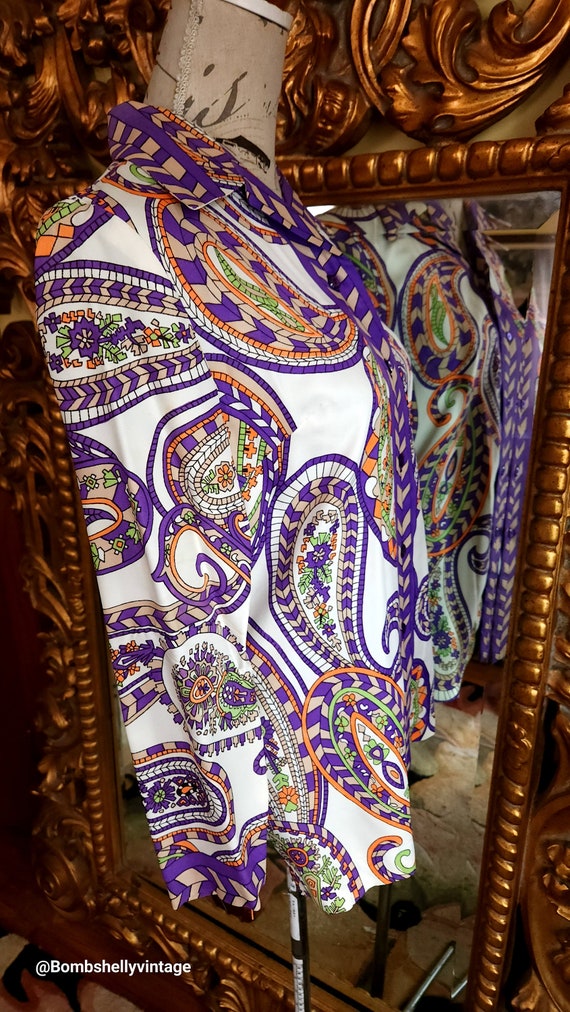 Vintage 60's Alex Colman Pyschedelic Polyester  B… - image 4