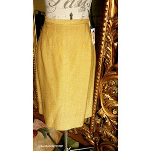 Vintage 60's Bleistiftrock Gold Lurex