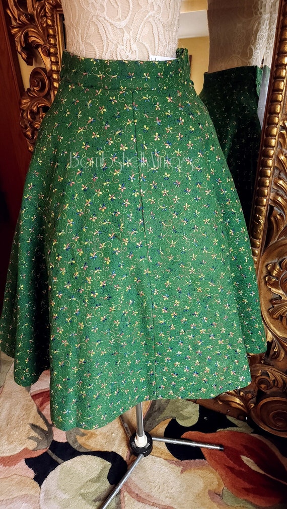 Vintage 50's Madalyn Miller Original Green Embroid