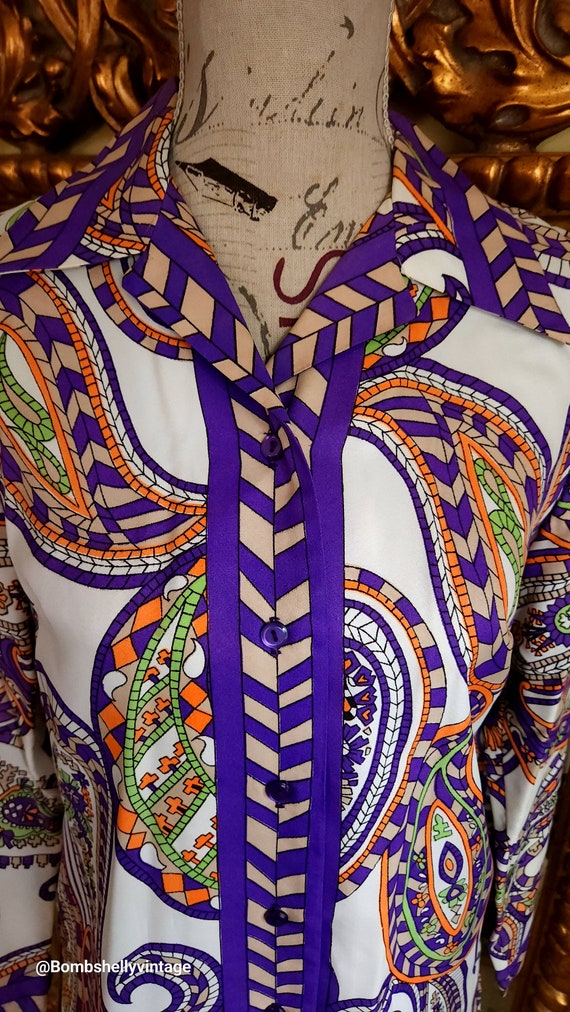 Vintage 60's Alex Colman Pyschedelic Polyester  B… - image 5