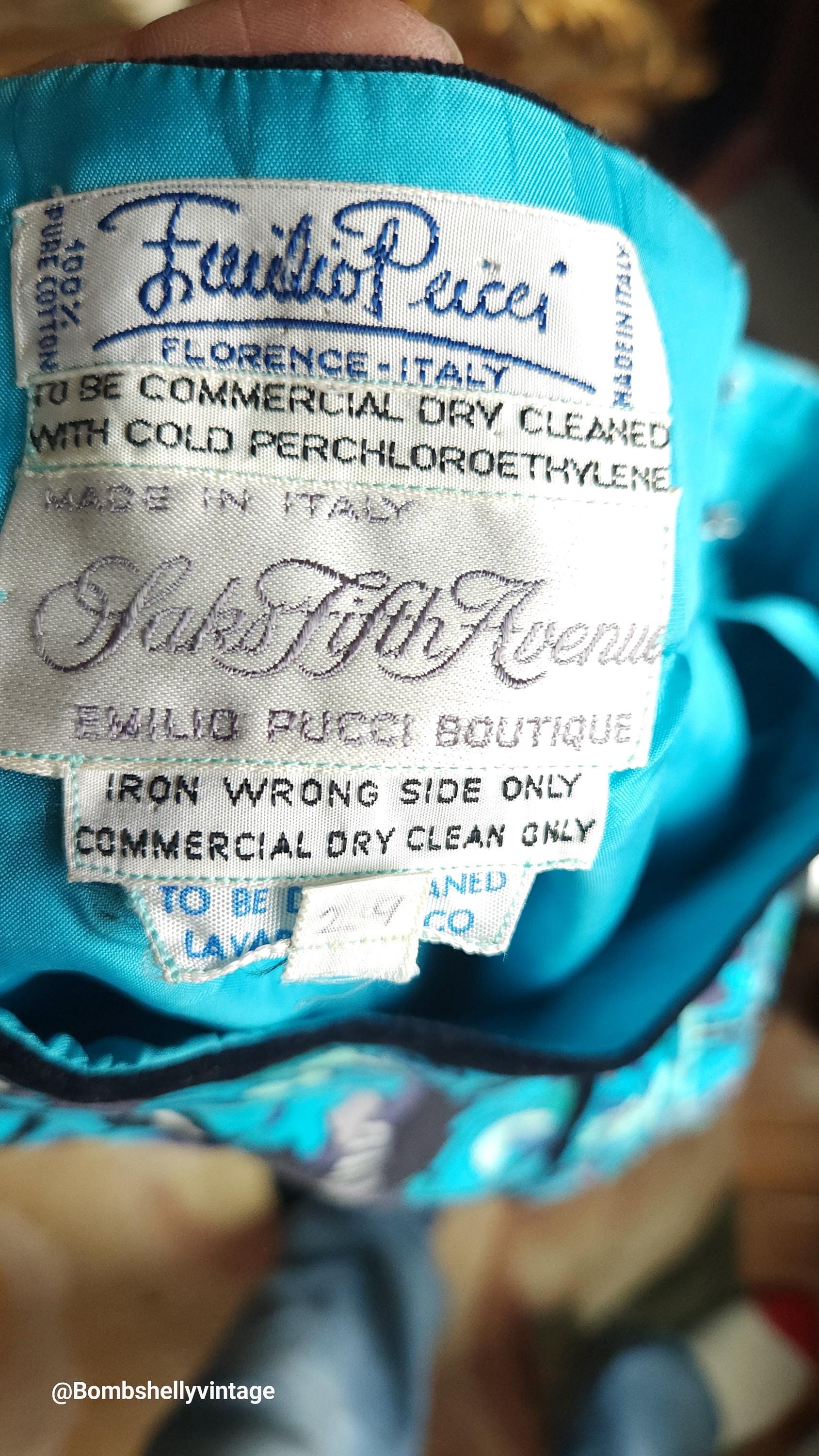 ヴィンテージ 60年代 エミリオ・プッチ ブループリント ベルベット