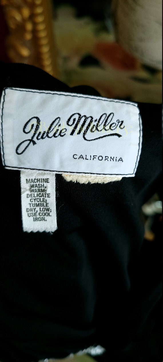 Vintage 70's Julie Miller Black Goddess Gown with… - image 7