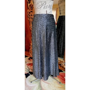 Vintage 60&#39;s Montgomery Ward Black Lurex Long Skirt