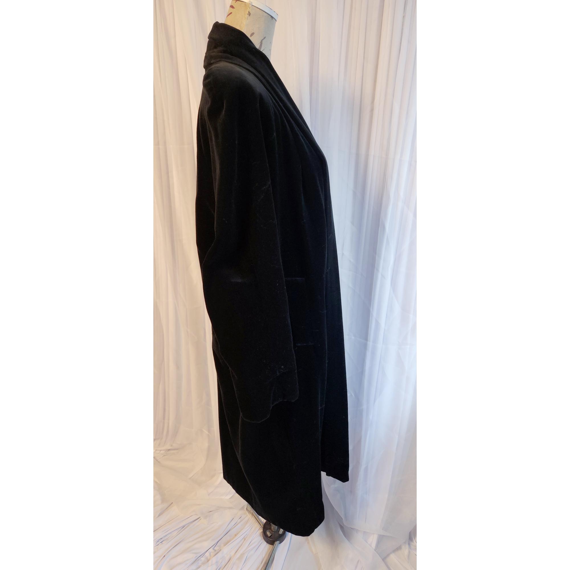 Vintage 80's JS Collection Black Velvet Swing Coat - Etsy Israel