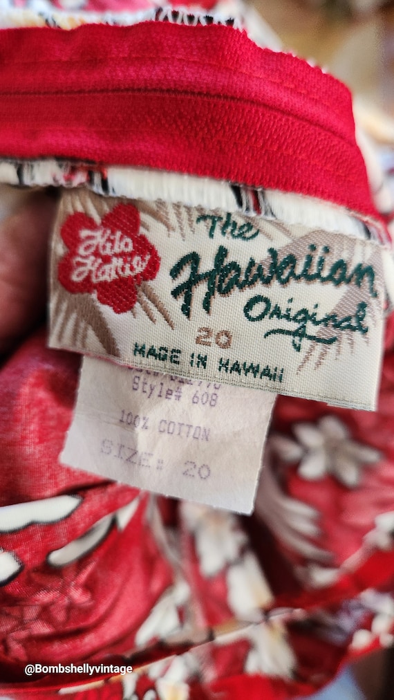 Vintage 80's Hilo Hattie Plus Size Red Floral Hawaiian Maxi