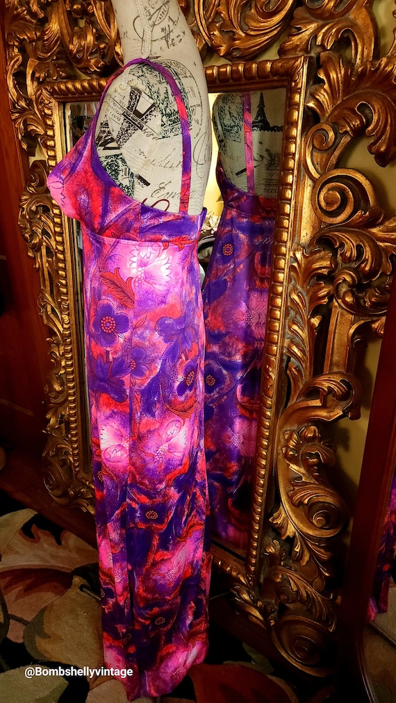 Vintage 60's Catalina Pink and Purple Swim Dress - image 4
