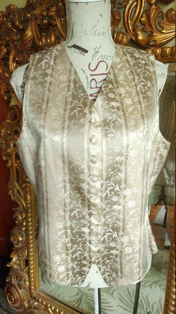 Vintage 1980's Designer Emanuel Ungaro Silk Vest … - image 1