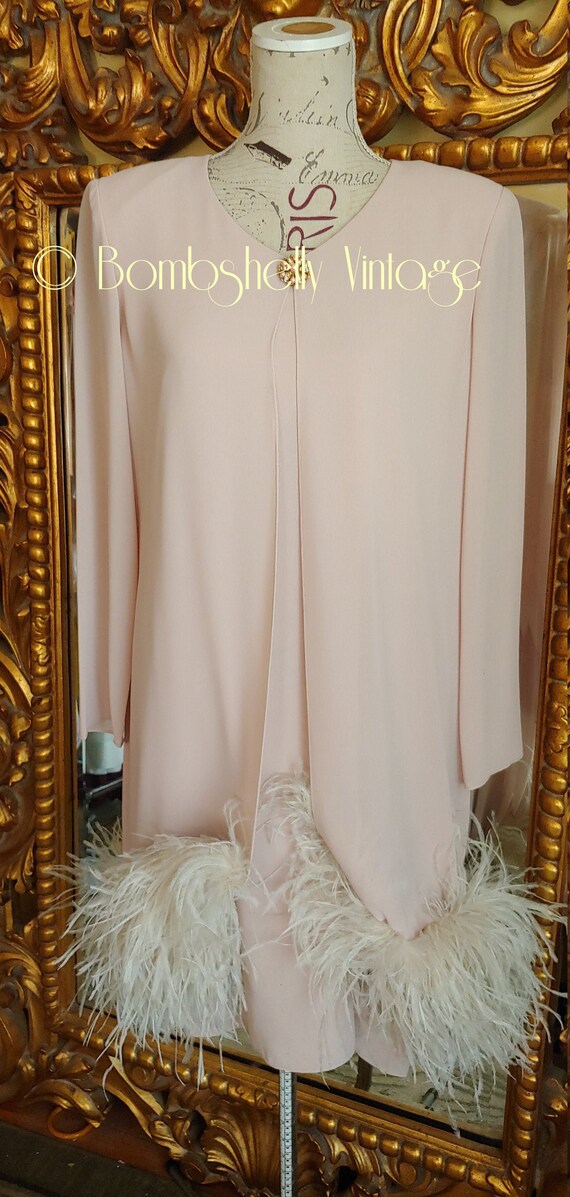 Vintage 80's Julian Wilder Blush Cocktail Dress wi