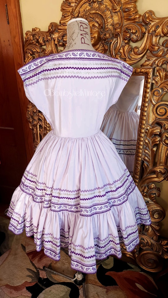 Vintage 60's Lavender Patio Dress Square Dance Dr… - image 3