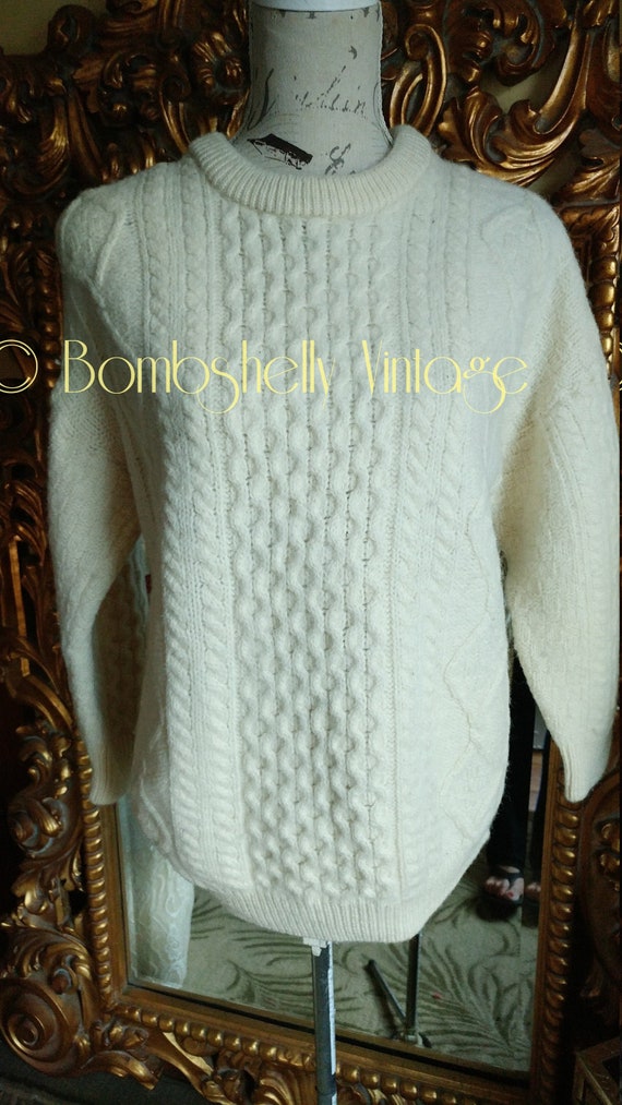 Vintage Aran Crafts Irish Fisherman Sweater XL
