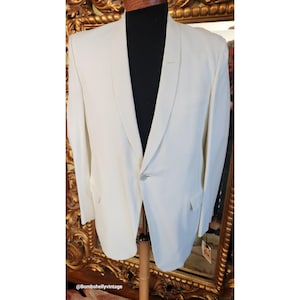 Vintage 60s Mens White Dinner Jacket 42R Deadstock