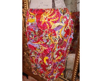 Vintage 90's X by Cristyne Forti Designer Multi Color Beaded Mini Skirt