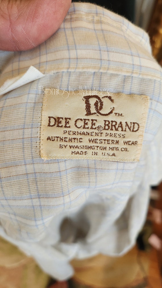 Vintage 70's Mens Dee Cee Brand Pale Plaid Wester… - image 8