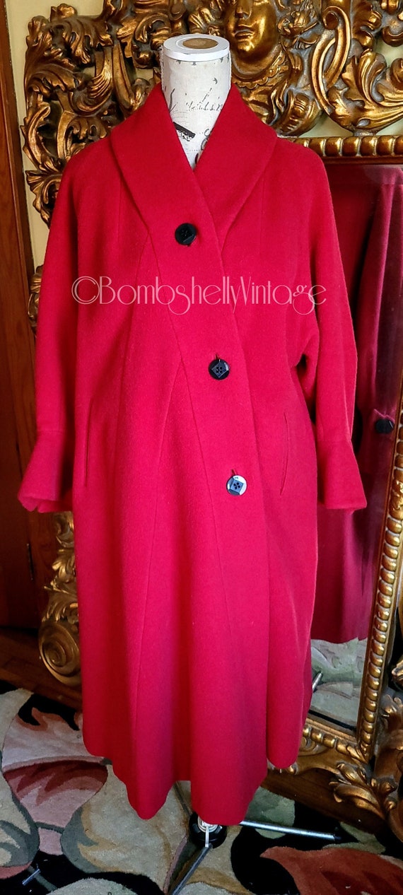 Vintage 50's Peerless Worumbo Wool Cherry Red Swin