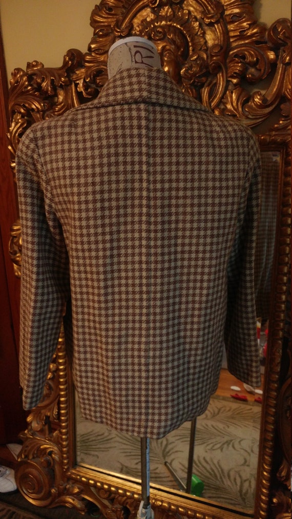 Vintage 40s/50s Brown Check Wool Blazer - image 5