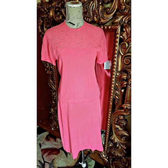 Vintage 60 s Talbott Taralon Hot Pink Sweater Skirt Set Etsy