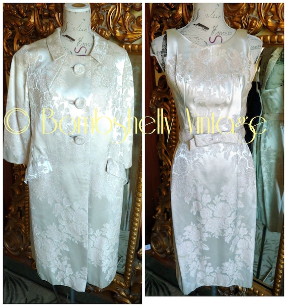 Gorgeous 1950's Informal Bridal White Satin Jaquar
