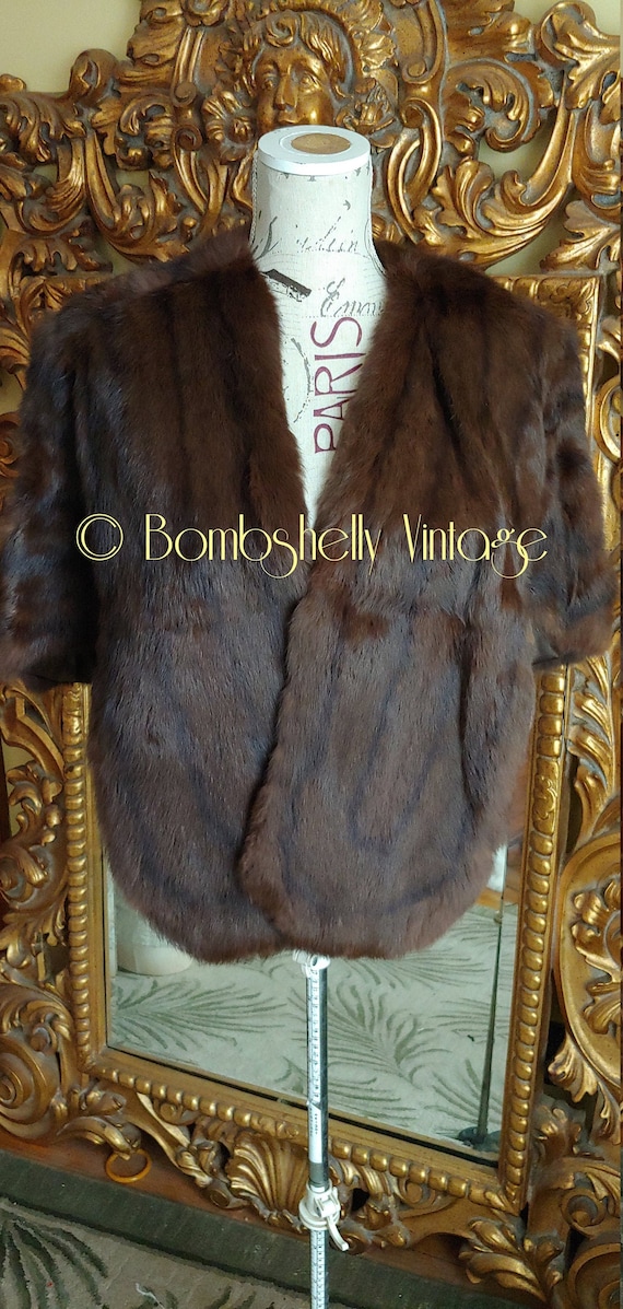 Beautiful Dark Brown Vintage Genuine Fur Stole