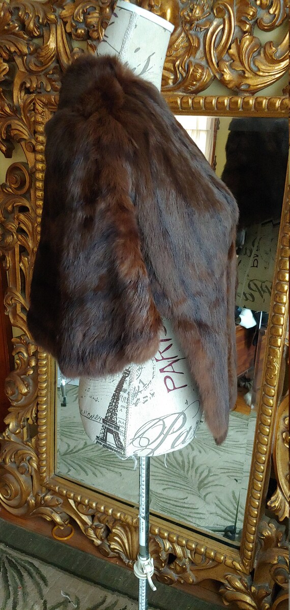 Beautiful Dark Brown Vintage Genuine Fur Stole - image 5