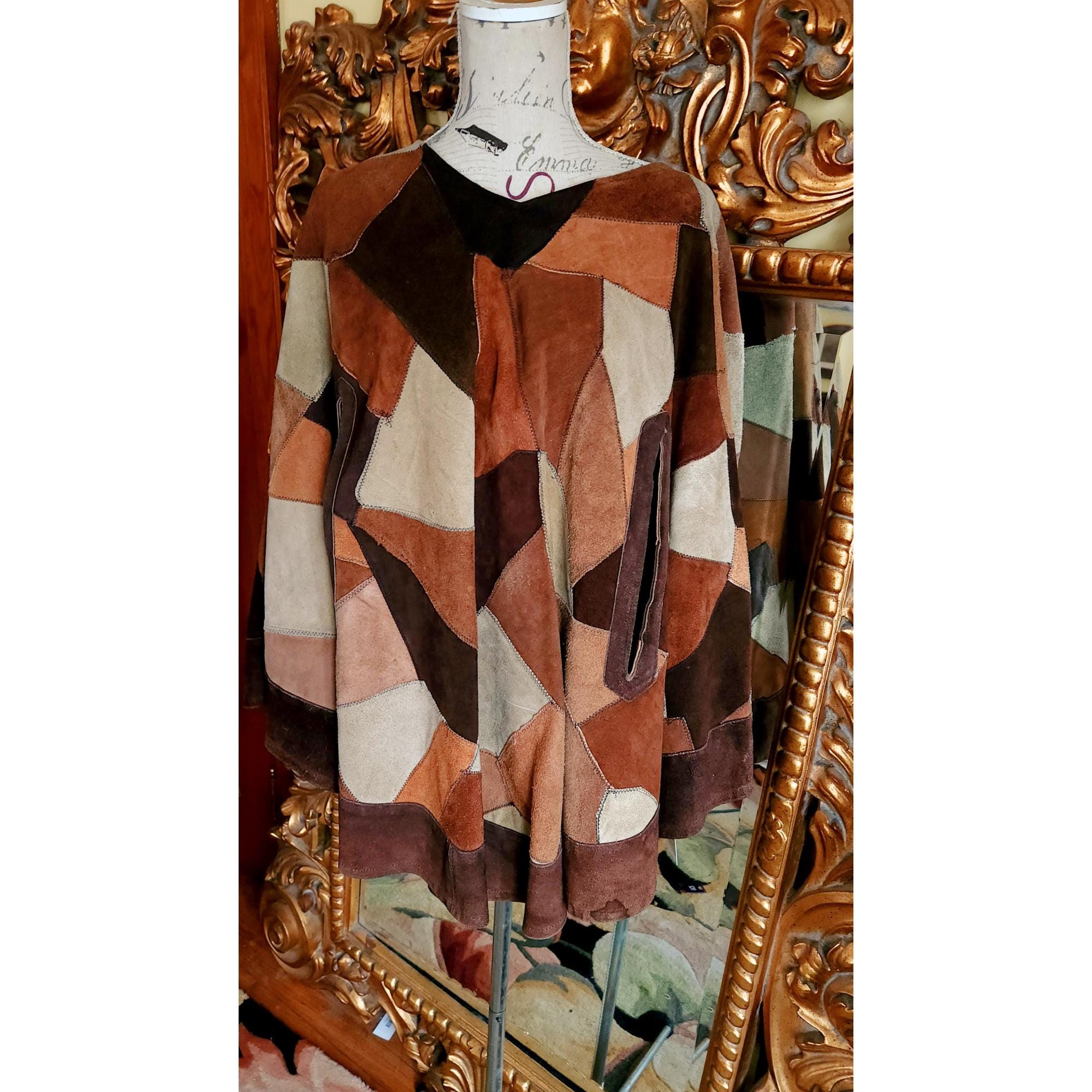 Lined Painted Leather Poncho - Etsy