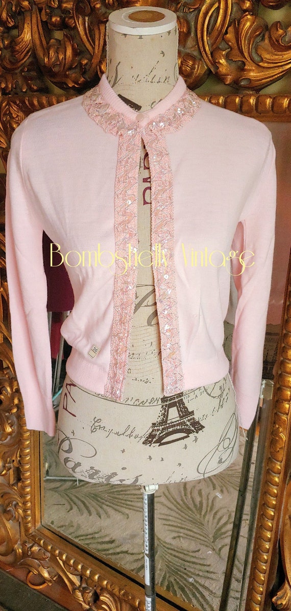 Vintage 50's NOS Helen Sue Pink Sequin 
