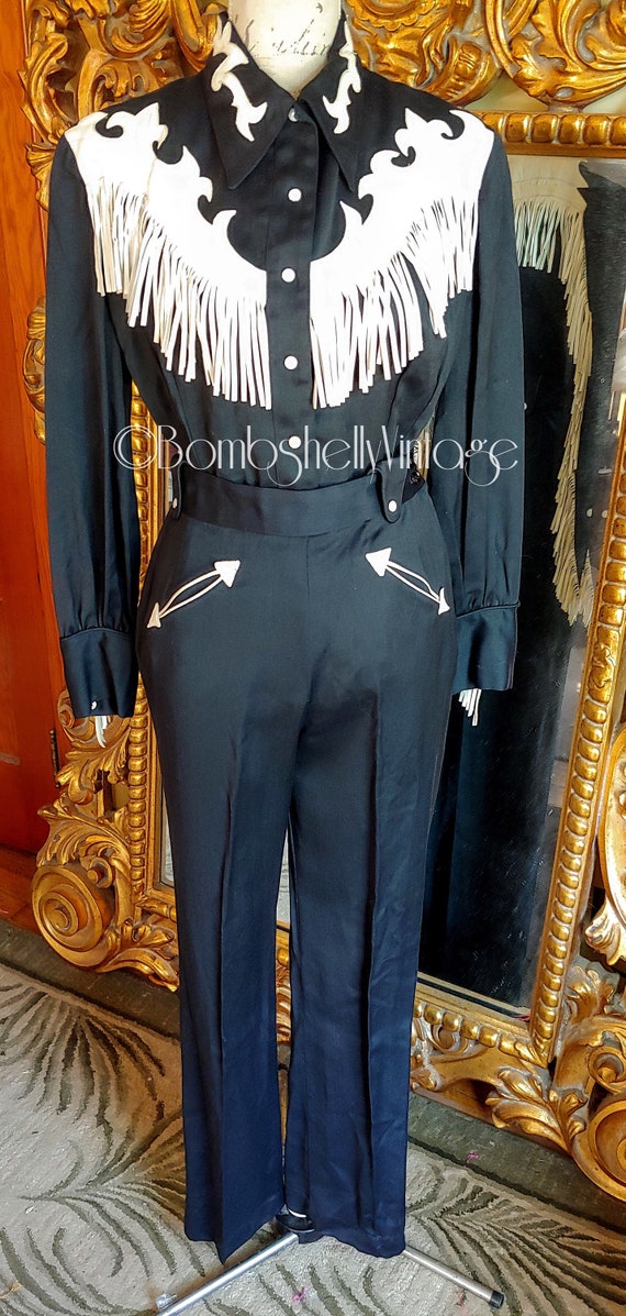 Rare Vintage 50's Ranch-Maid Black and White Gabar