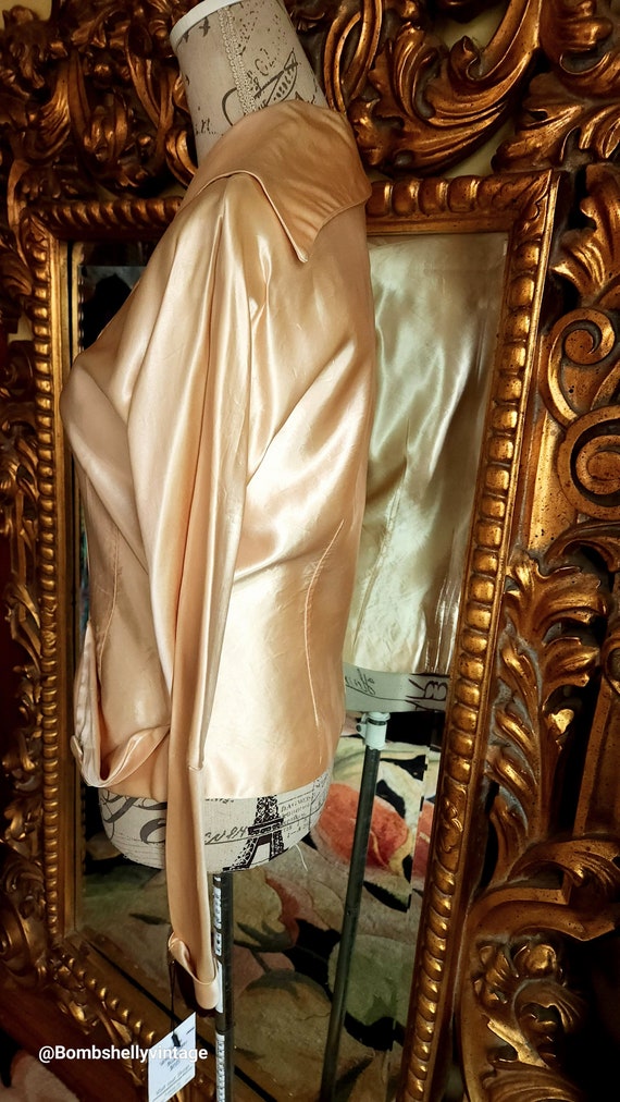 Vintage 40's Gold Satin Blouse/Jacket - image 4