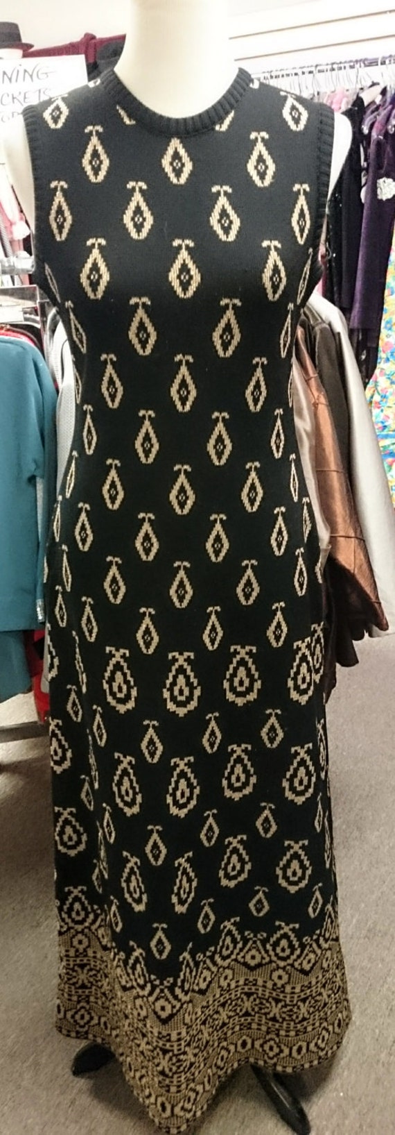 Vintage 1960's Tricot Partout Metallic Knit Maxi D