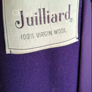 Vintage 40's Julliard Purple Wool Swing Coat with Gray Persian Lamb Collar image 9