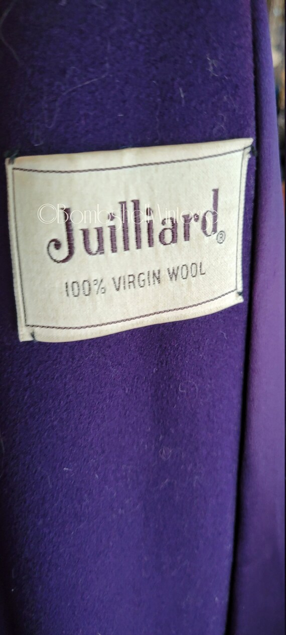 Vintage 40's Julliard Purple Wool Swing Coat with… - image 9