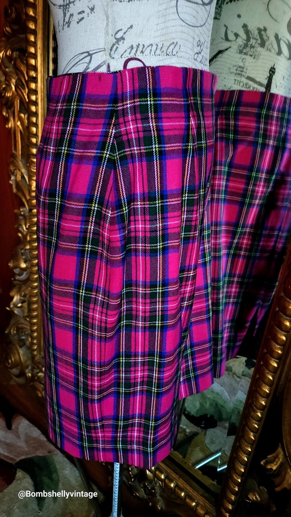Talbots pink plaid skirt cheap
