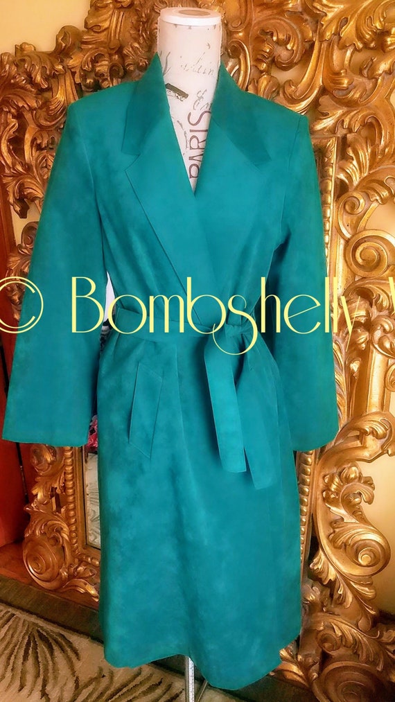 Vintage 70's Adolph Shuman for Lilli Ann Teal Ultr