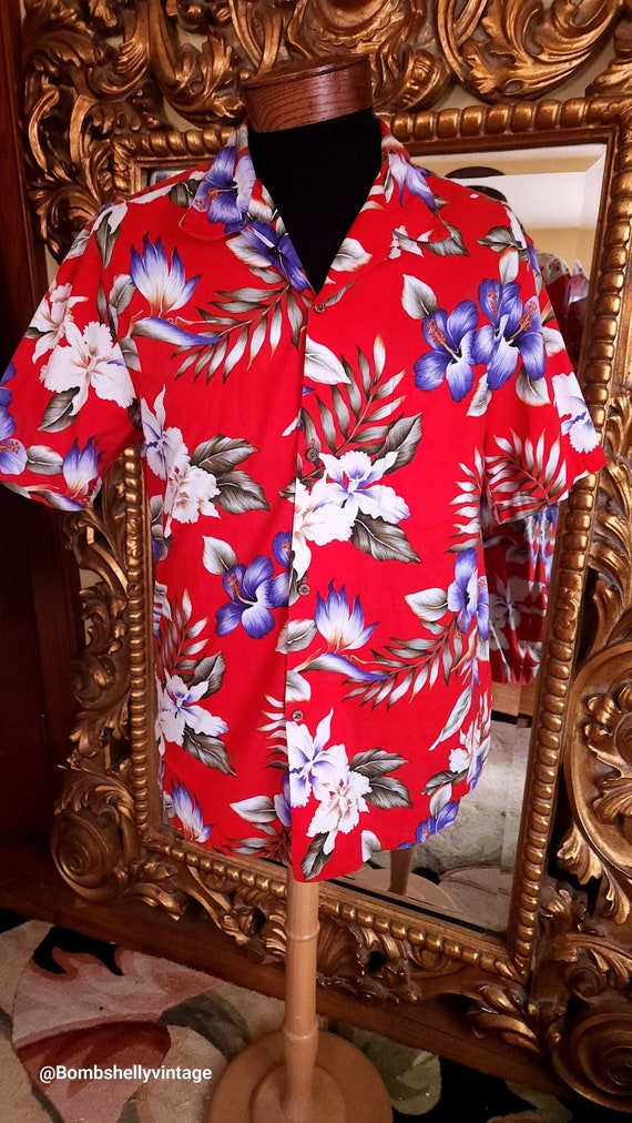 Vintage 80's Ky's International Red Hawaiian Shirt