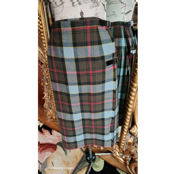 Kilt/jupe Vintage écossais Kinloch Anderson En Laine Pure - Taille 43 Marron à Carreaux - Occasion