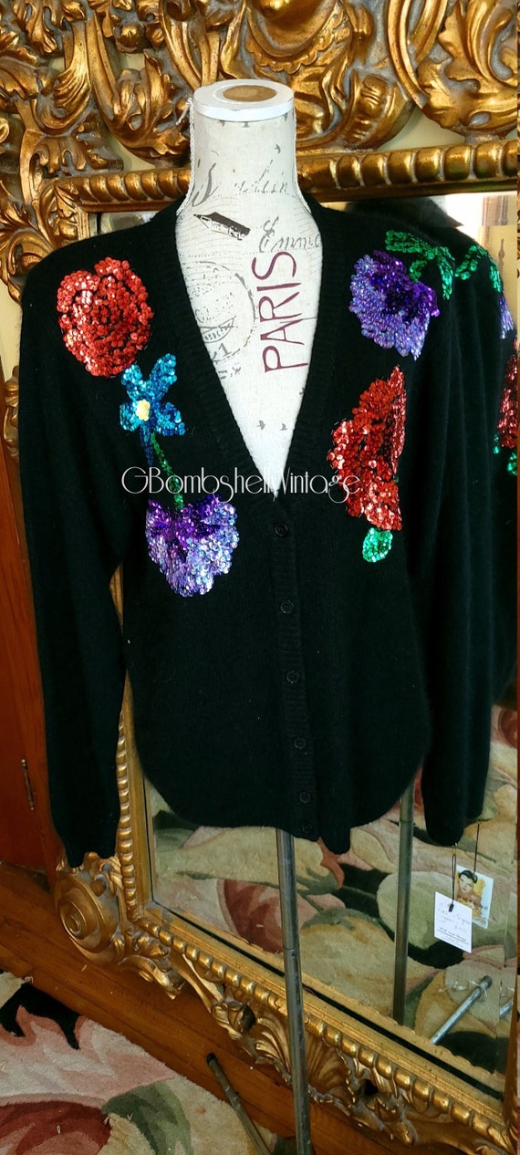 Vintage 80's Work in Progress Black Silk Angora Se