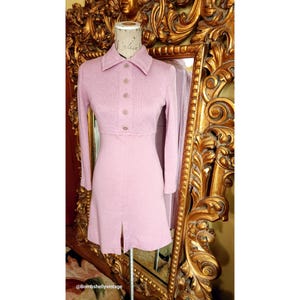 Vintage 60er Jahre Flieder Wolle Mod Pulloverkleid