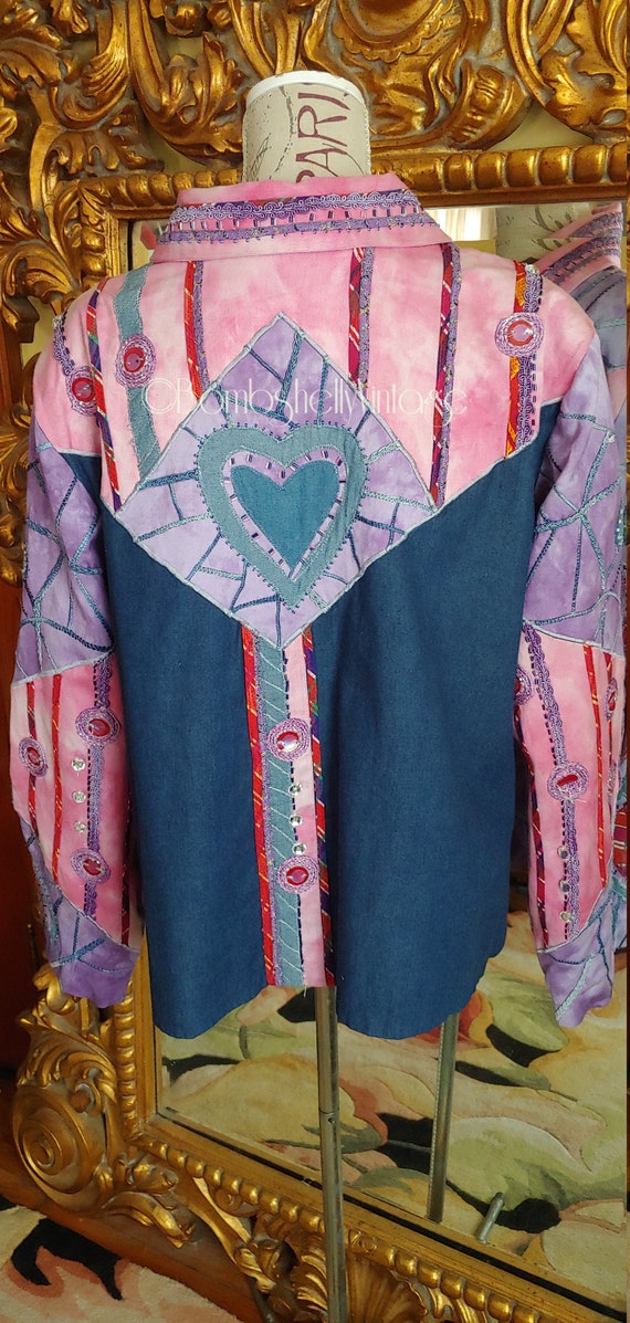 Vintage 80's Drapers & Damons Tie Dyed Patchwork … - image 3
