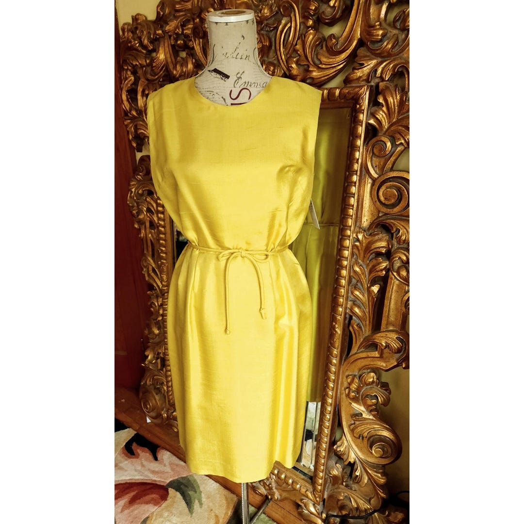 Silk Vintage Dress Maxi Gold Vietnam (S)