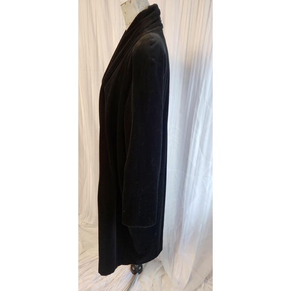 Vintage 80s JS Collection Black Velvet Swing Coat - Formal Evening