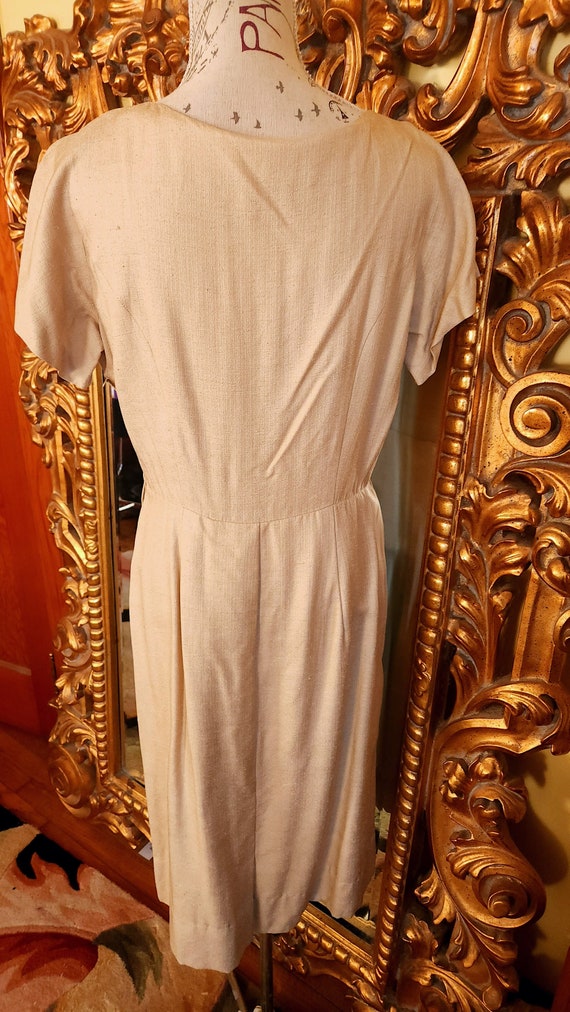 Vintage 40's Fred A. Block Beige Linen Dress Suit - image 6