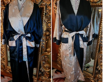 L | 70/80s Silk Chinese Robe - Etsy L | 70/80s Silk Chinese Robe - Etsy