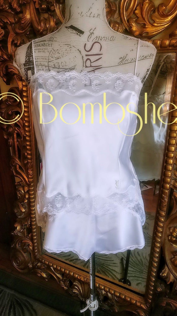 Vintage Yves Saint Laurent White Camisole & Tap Pa