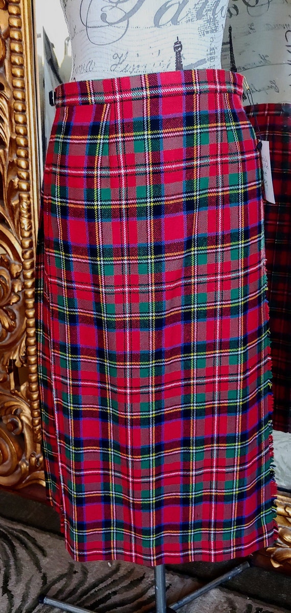 Vintage 60's Brendella Red Tartan Plaid Skirt