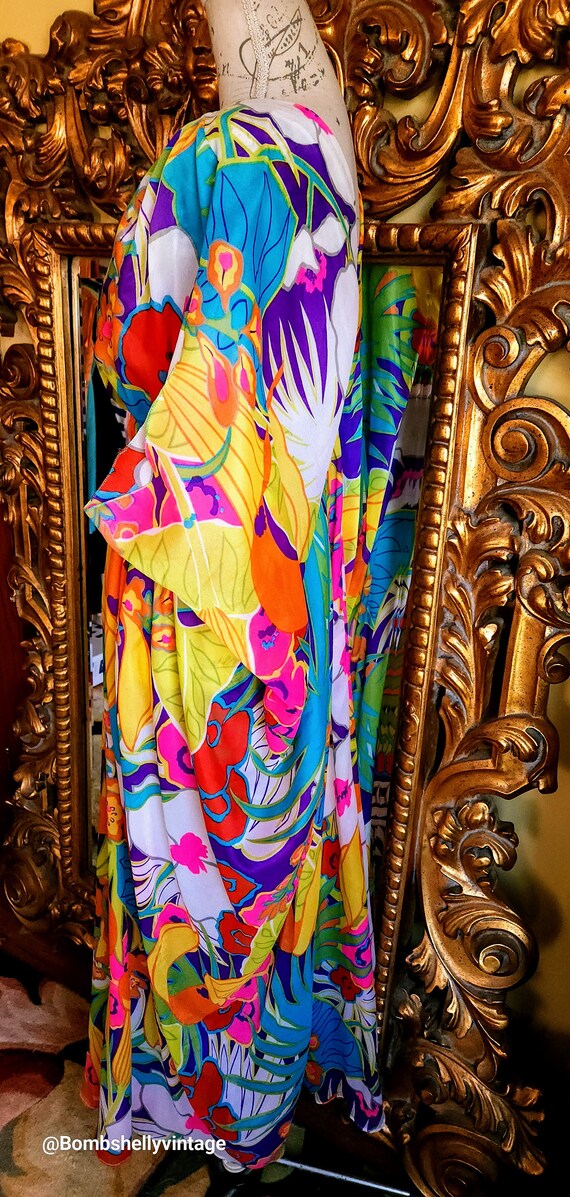 Vintage 60's Miss Elaine Psychedlic Sheer Kaftan - image 2