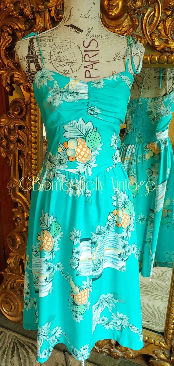 Vintage 80's Nani Honolulu 50's Style Hawaiian Tik