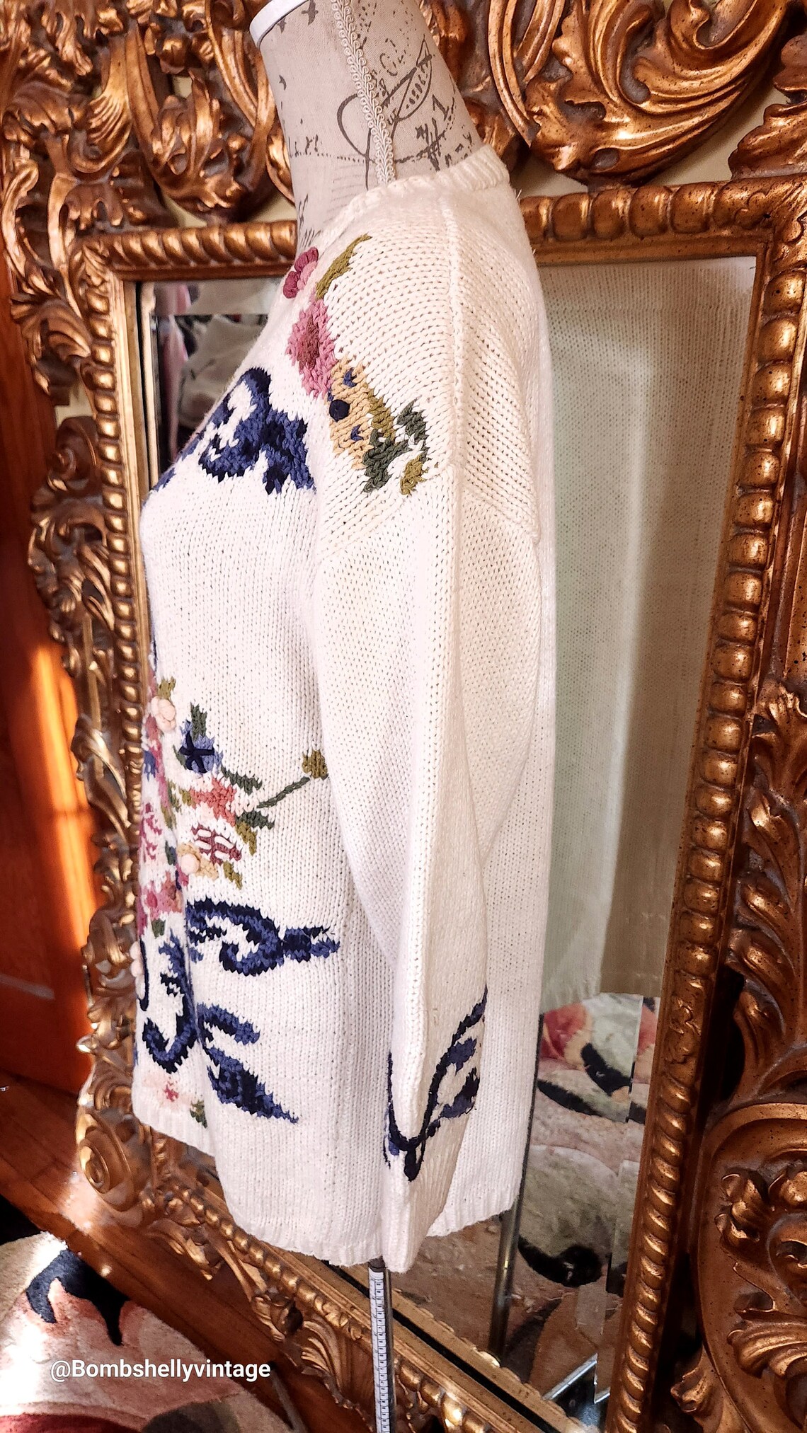 Vintage 80's Jennifer Reed Handknit Floral Sweater - Etsy