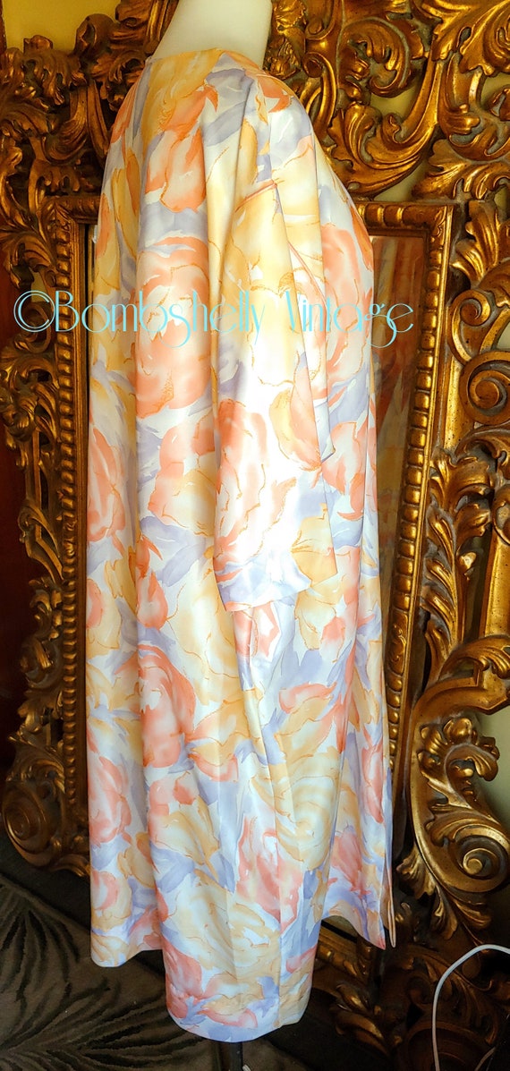 Vintage 70s dress DESMOULINS Monte-Carlo made in France Sleeveless dress pop color flower pattern us size 10 new old stock